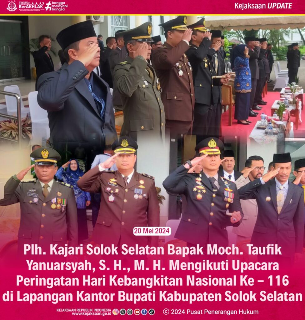 Plh. Kajari Solok Selatan Mengikuti Upacara Peringatan Hari Kebangkitan Nasional di Pemkab Solok Selatan